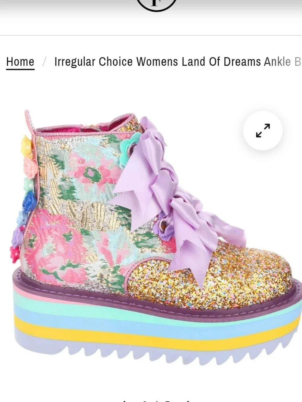LAND OF DREAMS Platform Boot, Size 11 (42) Irregular Choice